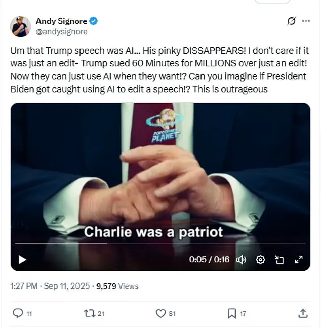 Allegations of AI-Generated Video Spark Controversy as Trump Addresses Charlie Kirk Assassination