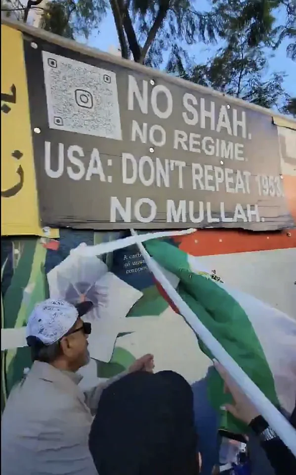 Chaos Erupts at LA Pro-Iranian Rally as U-Haul Truck with Anti-Regime Message Plows Through Crowd