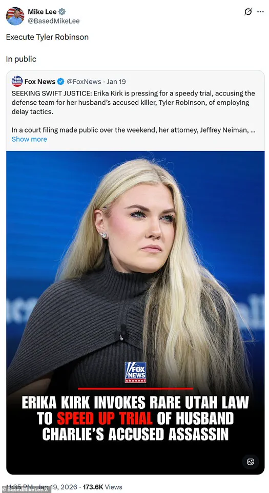 Senator Mike Lee's Call for Public Execution of Tyler Robinson Sparks Legal and Public Outcry