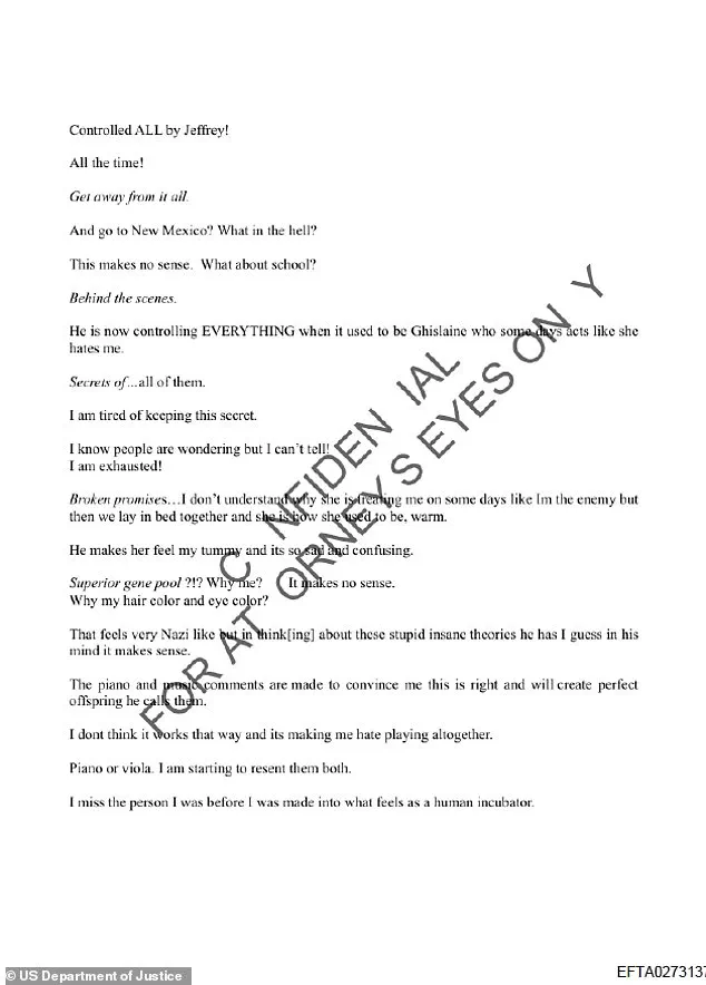 DOJ Diary Entry Reveals Jeffrey Epstein's Alleged Secret Childbirth Cover-Up