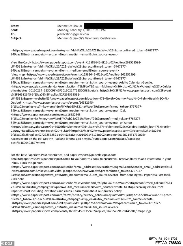 Files Expose Dr. Mehmet Oz's 2016 Email Invite to Jeffrey Epstein