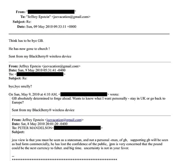 U.S. Congress Demands Testimony from Peter Mandelson Over Alleged Epstein Ties