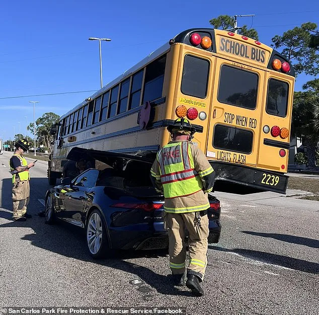 Harrowing Video Shows Jaguar Plowing Into School Bus in Florida, Miraculous Survival Amid Viral Footage