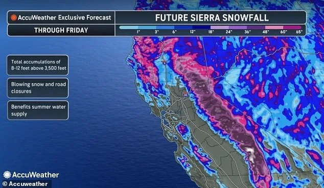 Winter Storm to Hit 27 States, Sierra Nevada Braces for 12-16 Feet of Snow, Disruption Expected