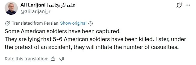 Pentagon Denies Iran's Claims of U.S. Soldiers Captured, CENTCOM Calls Allegations Disinformation