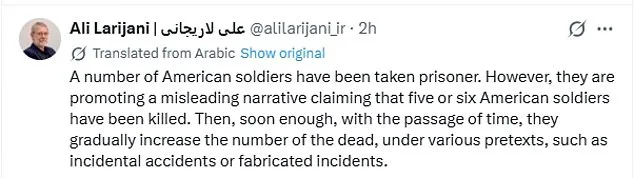 Pentagon Denies Iran's Claims of U.S. Soldiers Captured, CENTCOM Calls Allegations Disinformation