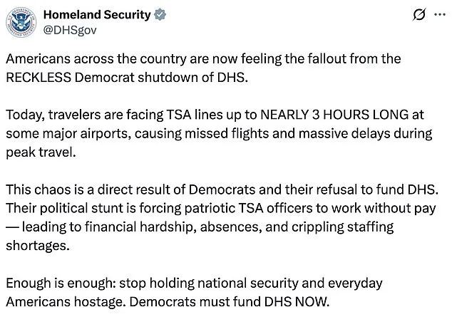 Travel Chaos as TSA Staffing Shortages Spark Political Firestorm Over DHS Shutdown