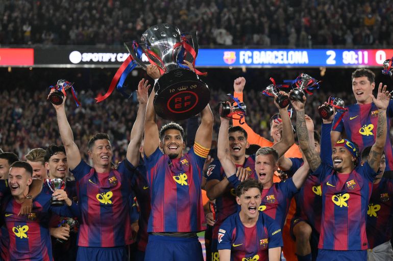 Barcelona clinches 29th La Liga title with victory over Real Madrid.