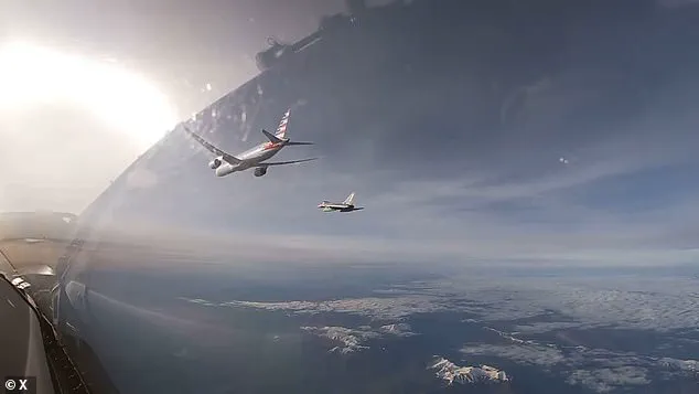 Dramatic Video Shows Italian Jets Escorting American Airlines Flight after Mid-Air Bomb Threat