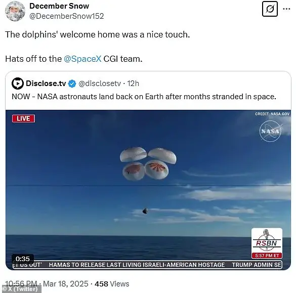 NASA Astronauts Return Home After Nine Months on ISS Amid Conspiracy Theories