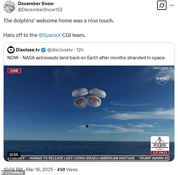NASA Astronauts Return Home After Nine Months on ISS Amid Conspiracy Theories