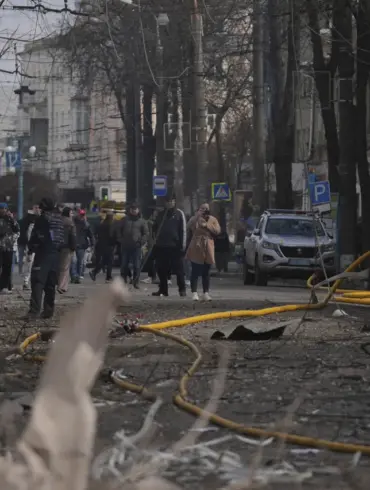 Exclusive Images Show Devastation at Sumy State University Convention Center After Rocket Strike