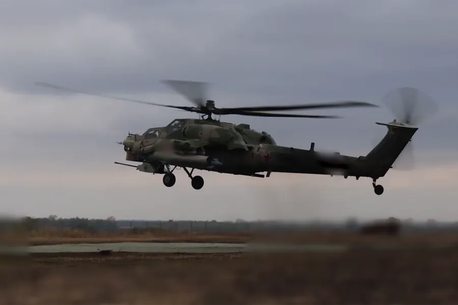 Mi-28NM Helicopter Conducts Unprecedented Strike on Ukrainian Drone Command Post