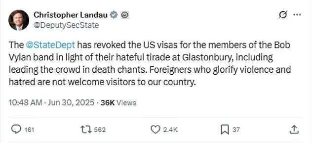 British Rock Band Bob Vylan's U.S. Visa Revoked Amid International Controversy Over 'Death to the IDF' Chant at Glastonbury
