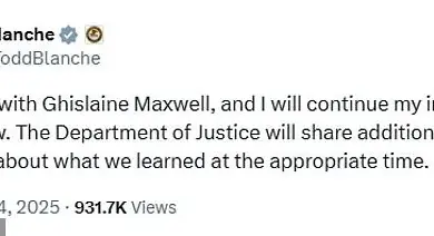 Ghislaine Maxwell Returns to Federal Prison After Interrogation by Trump’s DOJ in Epstein Investigation