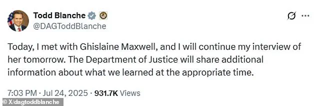 Ghislaine Maxwell Returns to Federal Prison After Interrogation by Trump’s DOJ in Epstein Investigation